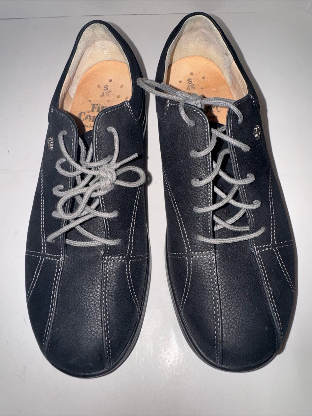 FINN COMFORT MADE IN GERMANY SHOES SZ EU 4.5 US 7 WOMEN'S BLACK LEATHER ARIANO